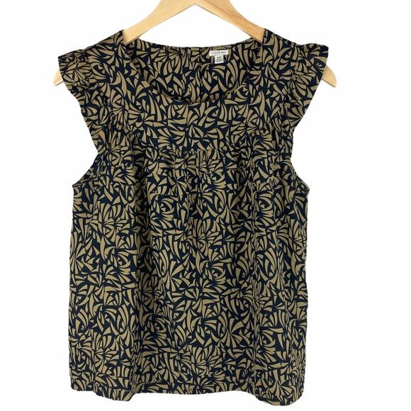 I Love H81 Sleeveless Ruffled Rounded Neck Button Back Blouse Size Small - Picture 1 of 10